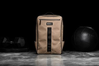 Nobull Waxed Canvas Men's Backpacks Light Brown | Australia (QF0389)